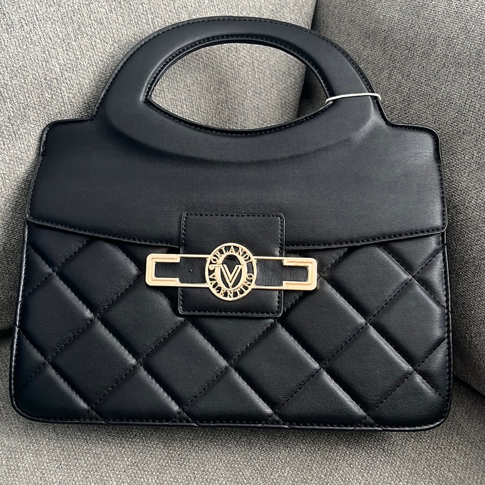 Valentino Orlandi Black Vegan Leather Purse NEW WITH TAGS!